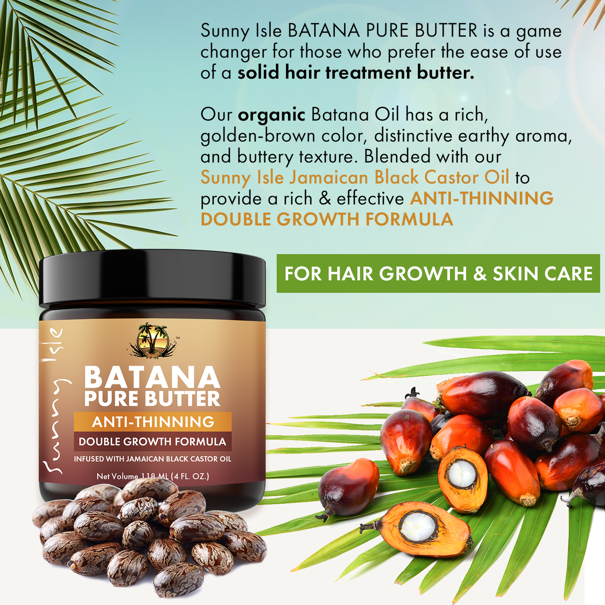 Sunny Isle Anti-Thinning Batana Pure Butter 4oz