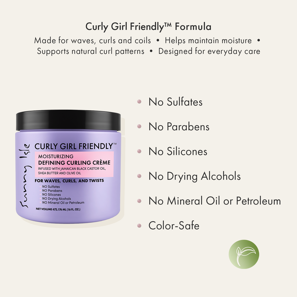 Sunny Isle Curly Girl Friendly Moisturizing Defining Curling Crème 16oz