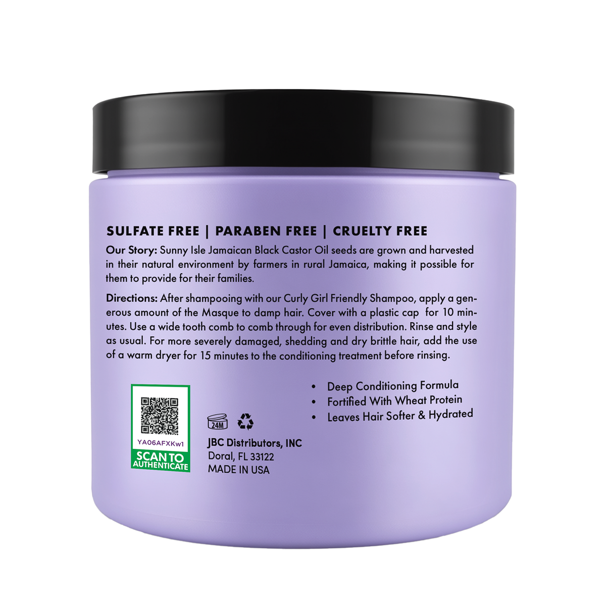 Sunny Isle Curly Girl Friendly Intensive Repair Masque 16oz