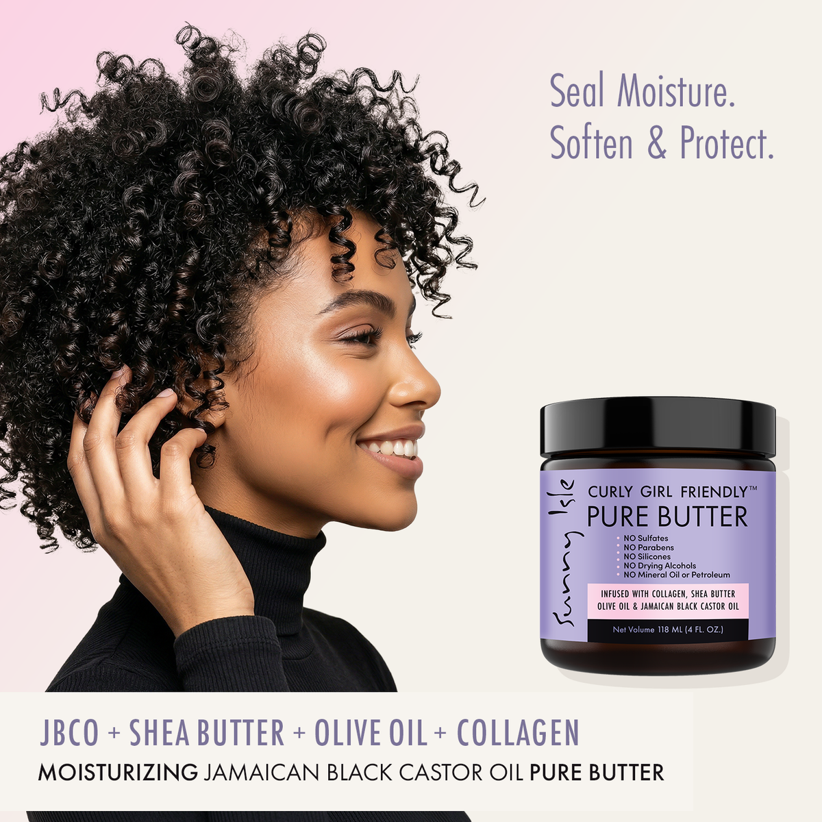 Sunny Isle Curly Girl Friendly Pure Butter 4oz