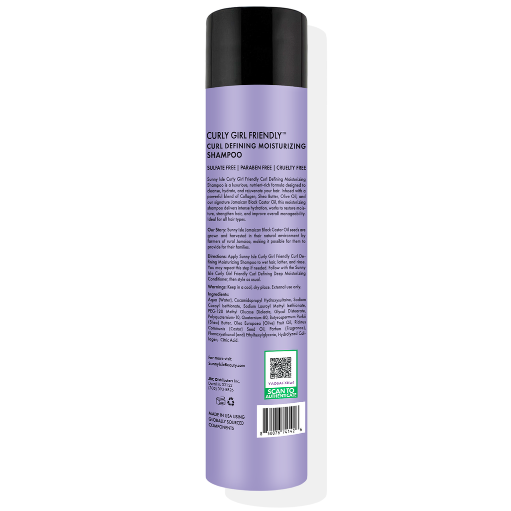 Sunny Isle Curly Girl Friendly Curl Defining Moisturizing Shampoo 10.1oz