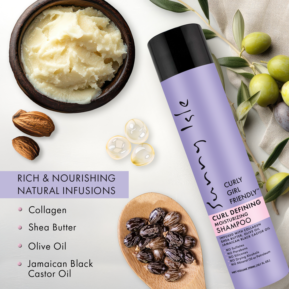 Sunny Isle Curly Girl Friendly Curl Defining Moisturizing Shampoo 10.1oz