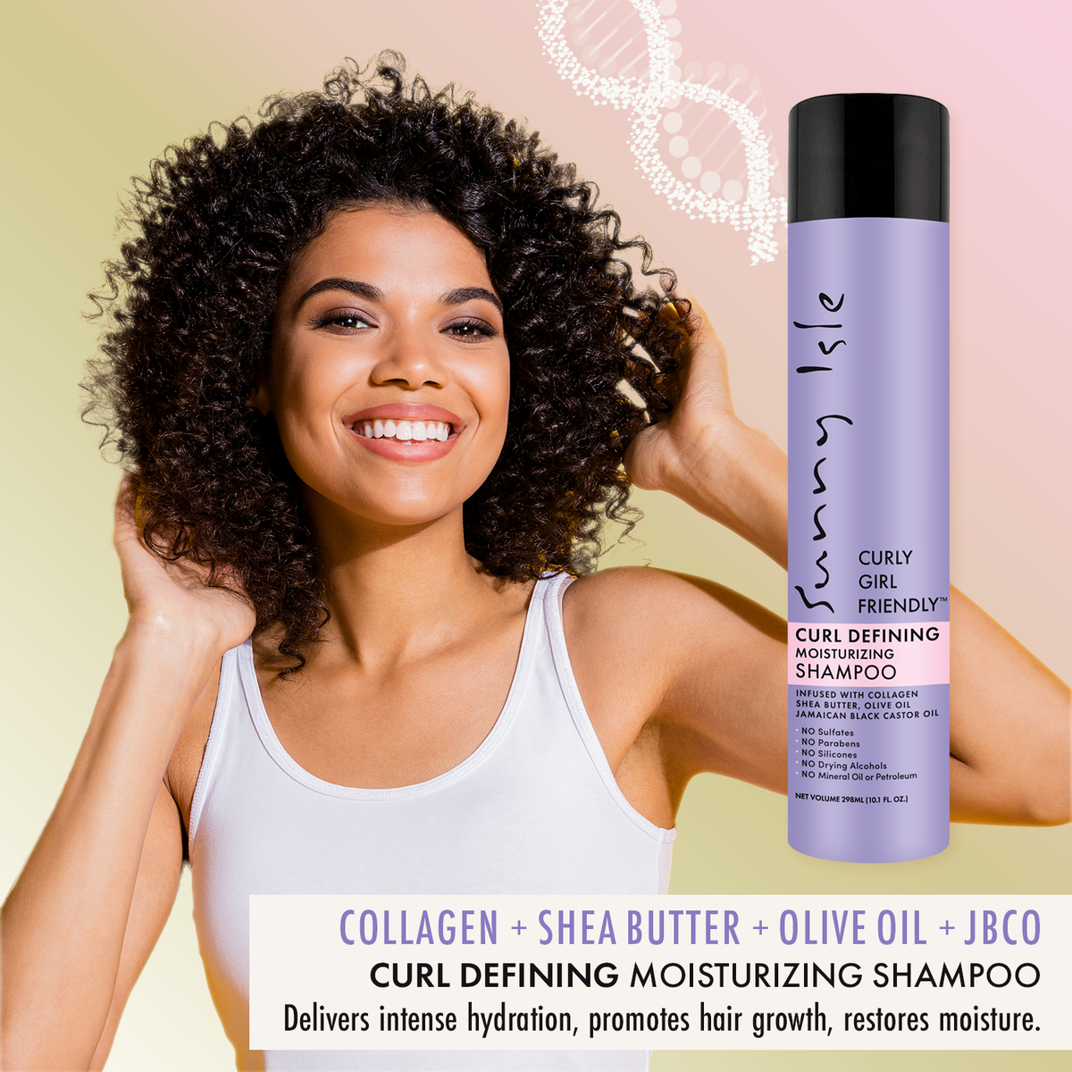 Sunny Isle Curly Girl Friendly Curl Defining Moisturizing Shampoo 10.1oz