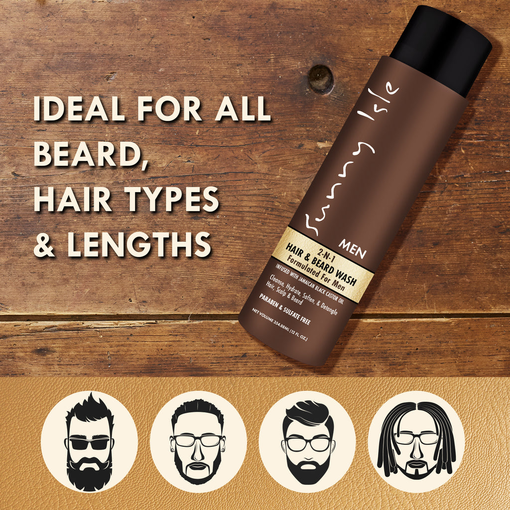 Sunny Isle Jamaican Black Castor Oil 2-N-1 Hair & Beard Wash 12oz