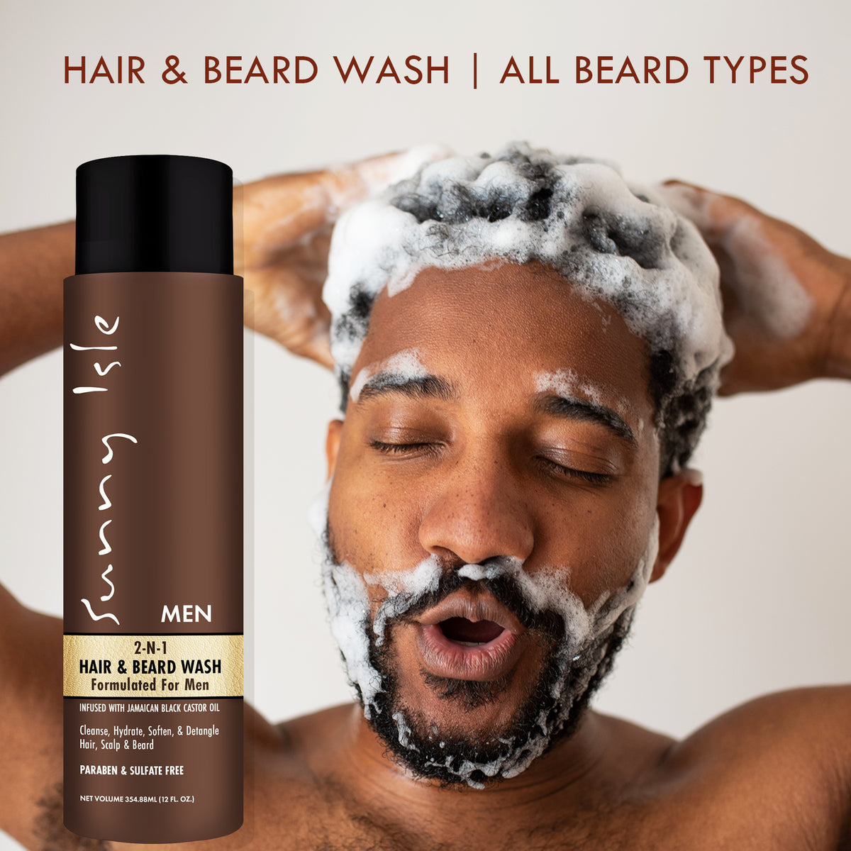 Sunny Isle Jamaican Black Castor Oil 2-N-1 Hair & Beard Wash 12oz