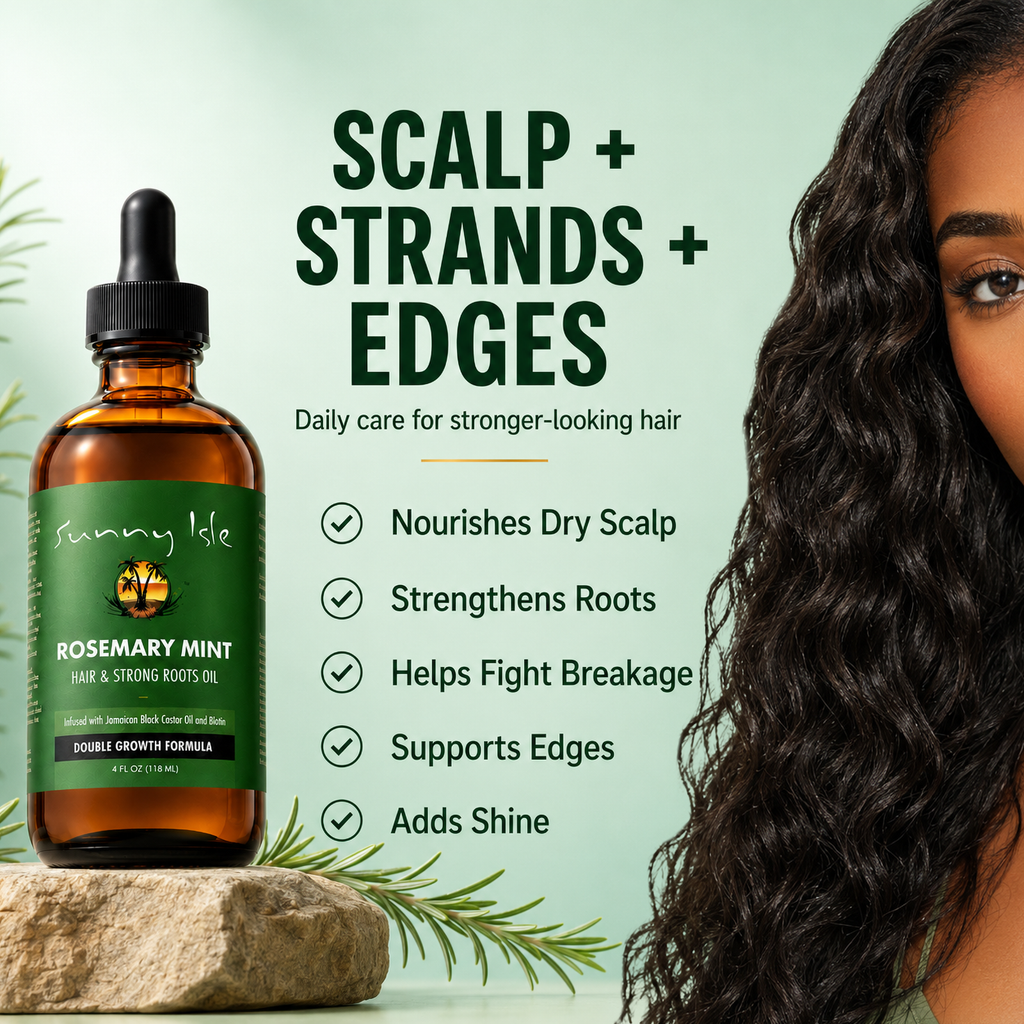 Sunny Isle Rosemary Mint Hair & Strong Roots Oil 4oz