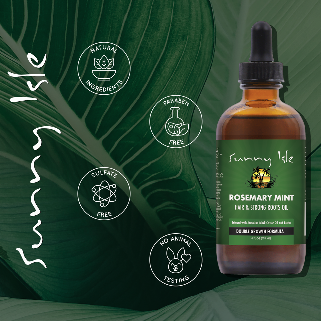 Sunny Isle Rosemary Mint Hair & Strong Roots Oil 4oz
