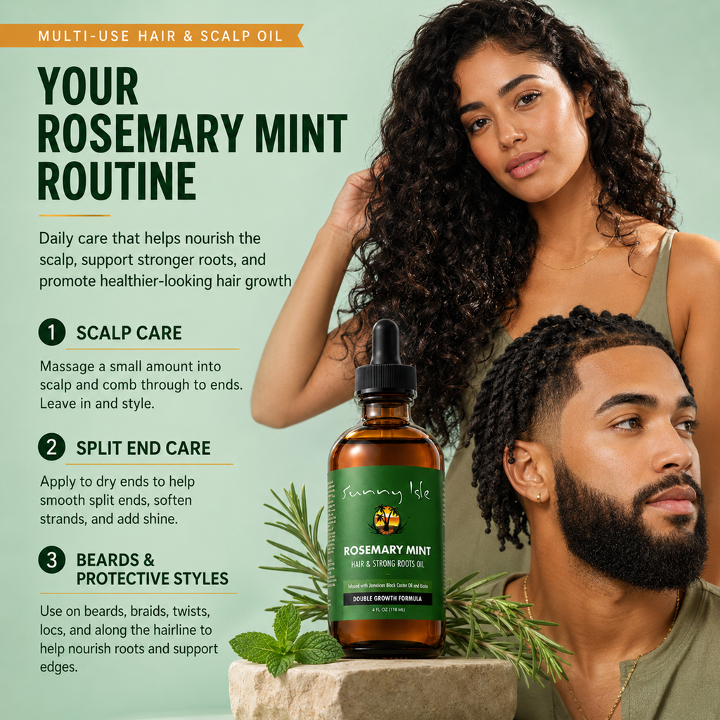 Sunny Isle Rosemary Mint Hair & Strong Roots Oil 4oz