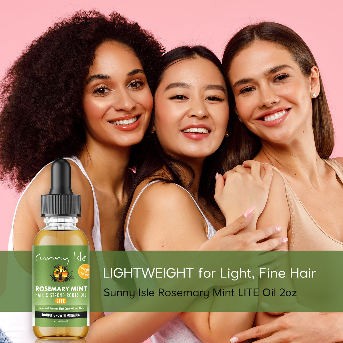 Sunny Isle Rosemary Mint Hair & Strong Roots Oil LITE 2oz