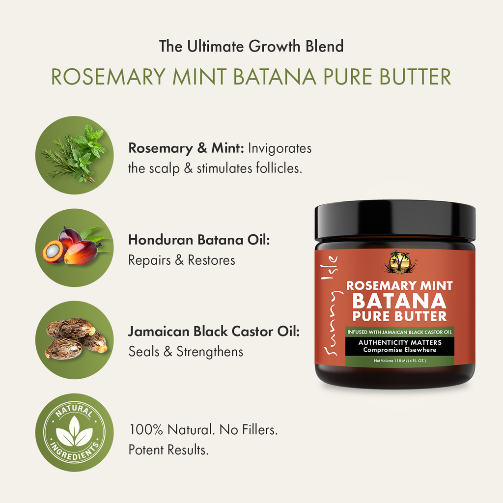 Sunny Isle Rosemary Mint & Batana Pure Butter 4oz
