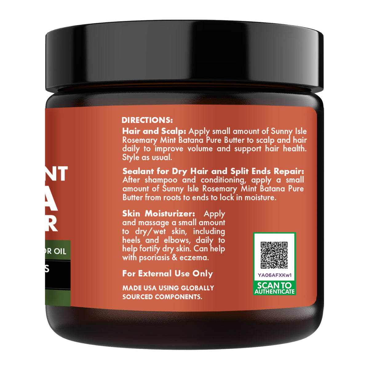 Sunny Isle Rosemary Mint & Batana Pure Butter 4oz