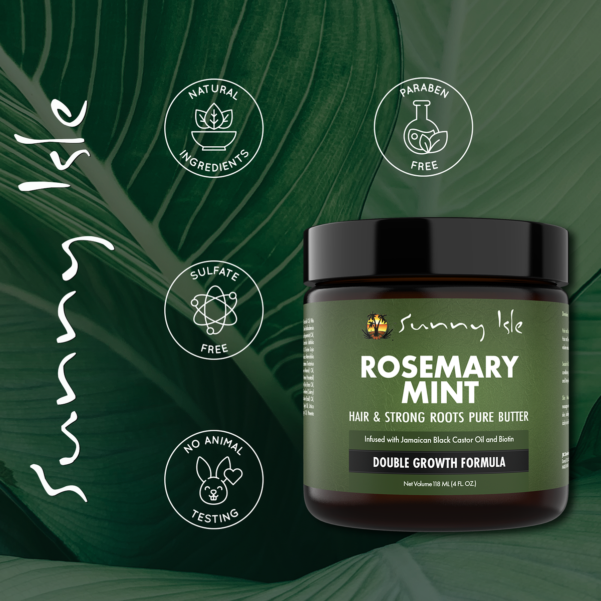 Sunny Isle Rosemary Mint Hair & Strong Roots Pure Butter