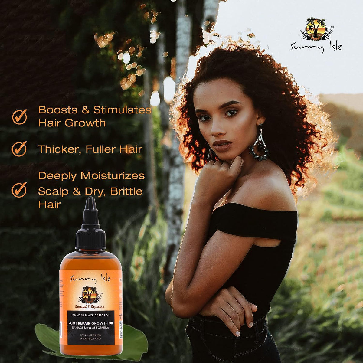 Sunny Isle Jamaican Black Castor Oil Root Repair Growth Oil 4oz